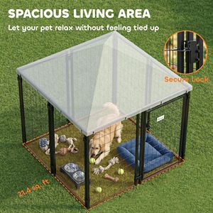 Cuccia per Cani Chiudibile a Chiave per Animali Domestici di Piccola e Media Taglia con Tetto Resistente all'Acqua 4.6FT X 4.6FT X 5FT - Product Image 4