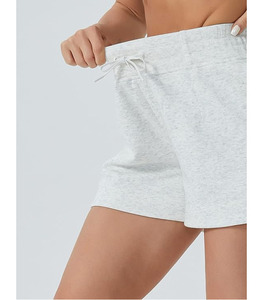 Shorts décontractés pour hommes, coupe classique, en tissu éponge 100% coton, taille haute élastique, logo personnalisé brodé, anti-plis, multi-poches - Product Image 4