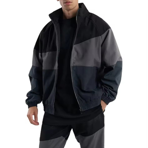 Ensemble de survêtement deux pièces élégant pour homme, coupe-vent, color block, faible MOQ, décontracté, sportif - Product Image 3