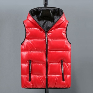 Veste d'hiver à capuche avec fermeture éclair rembourrée et épaisse, veste matelassée à bulles sans manches surdimensionnée pour hommes, vente en gros - Product Image 1