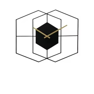 <b>Silver</b> Round Stainless Steel Wall <b>Clock</b> Analog Quartz Silent Design Living Room Decoration Metal Frame Abstract Geometric Patter - Product Image 2