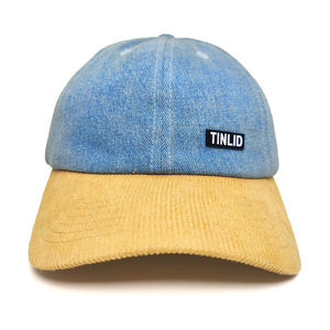 OEM Custom Logo Men High Quality 6 Panel <b>Plain</b> Blank Corduroy Denim Dad Hat Curved Brim Baseball <b>Cap</b> - Product Image 1