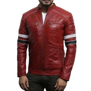 <b>Men</b> Classic Leather <b>Jacket</b> Premium Soft Full Zip Comfortable Casual Durable Regular Fit Winter Quick Dry Breathable Fashion - Product Image 1