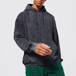 Sweat à capuche homme personnalisable ODM, épais et oversize, pour l'hiver, en molleton French Terry délavé, mélange de coton, style basique urbain Samroz - Product Image 1