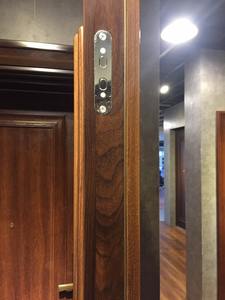 EN ISO sertifikalı galvanizli çelik <span class=keywords><strong>PVC</strong></span> membran güvenlik giriş anti-hırsızlık kapı, poliüretan ile dolu. - Product Image 5