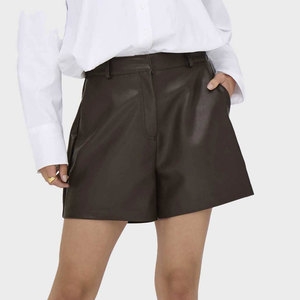 Shorts de Cuero Genuino de Alta Calidad para Mujer, Nueva Llegada, Ropa de Moda para Exteriores, Shorts de Cuero de Color Sólido para Mujer - Product Image 1