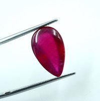 Pierre précieuse cabochon en rubis bleu naturel, 8,50 carats, taille poire, 16,5x10x5,5MM, HG-003, HAYAAT GEMS, origine Rajasthan, pour la fabrication de bijoux