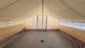 Carpa de Camping Hexagonal de Lona para 6-8 Personas, de Una Sola Capa, Impermeable, para las Cuatro Estaciones, con un Dormitorio, Estructura de Aluminio, Tipo de Refuerzo Recto 4x6 - Product Image 6