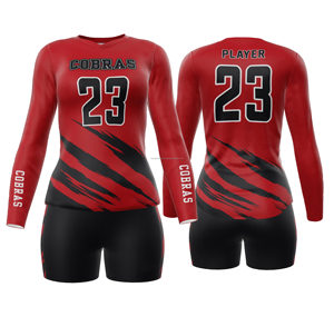 Vente en gros Ensemble de maillots de volley-ball Logo personnalisé Uniformes d'équipe pour femmes Respirant Spandex Séchage rapide Gym Vêtements de sport - Product Image 4