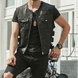 Gilet en cuir véritable 100% pour homme, confortable, respirant, chaud pour l'hiver, Sports World PK, prix de gros, design unique - Product Image 1