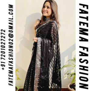 FATEMA เสื้อปักลายสำหรับผู้หญิงผ้าส่าหรีผ้าไหมแท้ดีไซน์ใหม่ล่าสุด - Product Image 2