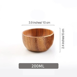 Bol en bois au design léger, bol en bois en bois massif, matériau robuste, construction solide, bois épais - Product Image 2