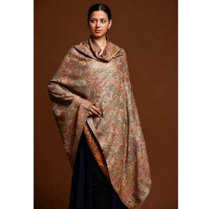 Women's Long <b>Wool</b> Shawl Machine Woven Floral Pattern Multi Color Warm Winter <b>Wrap</b> for Party Use - Product Image 2