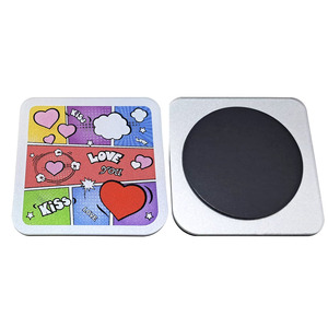 Aimant de réfrigérateur carré personnalisé en acrylique, coloré, motifs amour, bandes dessinées, mariage, accessoires de réfrigérateur, autocollant magnétique - Product Image 4