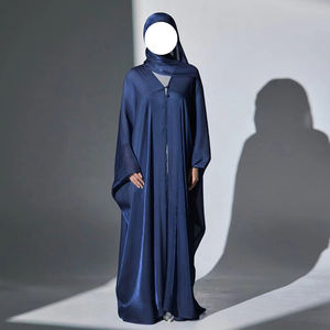 Abaya Modeste en Gros pour le Ramadan – Robe Musulmane d'Été pour Femmes, Abaya de Dubaï, Robe Islamique pour Femmes, Abaya Ouverte avec Hijab Assorti - Product Image 1