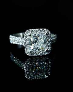 925 Sterling Silver Moissanite Engagement <b>Ring</b> Halo Prong Set Wedding Band for Women Anniversary Jewelry - Product Image 3