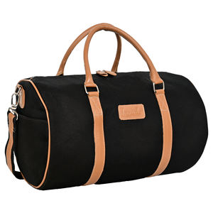 Bolsa de Viaje IRNADO Negra de Cuero Genuino, Ligera y Resistente, para Gimnasio, Fin de Semana, con Forro de Poliéster, Gran Capacidad y Duradera - Product Image 2