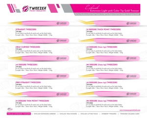 Nouveautés - Pinces professionnelles pour extensions de cils - Pointe pointue - Poignée diamantée - Acier inoxydable - Pointe en fibre pour extensions de cils - Product Image 6