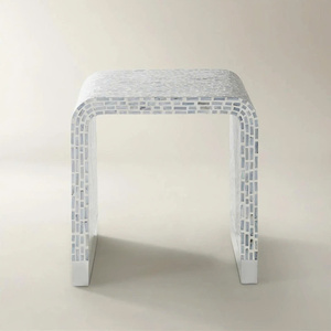 Mueble de Diseño para Hogares Contemporáneos y Espacios Interiores Elegantes, Taburete con Mosaico de Madreperla - Product Image 4