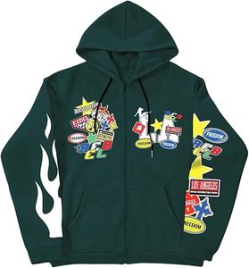 Sudaderas con capucha de moda con el logotipo de la marca Designs USA, sudaderas con capucha personalizadas con cremallera, impresión de alta calidad en algodón y forro polar, tallas personalizables. - Product Image 4