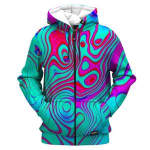 Sudadera con Capucha y Cremallera para Hombre, Estampado Degradado, Sublimación, Poliéster Tejido, Ropa Urbana de Otoño - Product Image 1