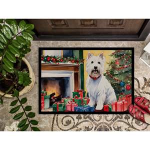 Westie Cozy Christmas Felpudo Antideslizante Lavable Low Pile Alfombras de entrada para interiores y exteriores 24H X 36W Felpudo para puerta Delantera - Product Image 3