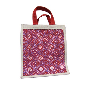 Sac de courses en jute à motif floral, réutilisable, avec fermeture éclair et poignées, pour le transport et le stockage des produits alimentaires - Product Image 5