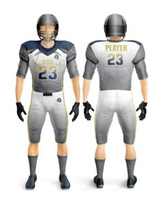 High Quality Latest Design Custom American Football Uniform Set Sublimated Jersey and Pants with Team Logo Factory Wholesale - Product Image 3