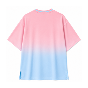 Camiseta Oversize para Mujer Gamma Phi Delta, Rosa y Azul, Casual, Holgada, Cuello en V, para la Hermandad Universitaria Griega - Product Image 4