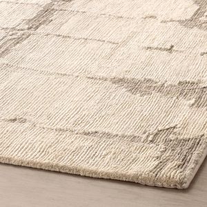 Ensemble de tapis en laine moderne, noué à la main, rembourré, antibactérien, résistant aux taches, antidérapant, à poils moyens, couleur unie, carré - Product Image 2
