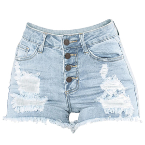 Shorts en jean pour femmes, personnalisables, en coton, unis, tendance, coupe skinny, en denim de haute qualité, nouvelle collection 2026 - Product Image 2
