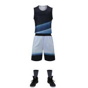 Uniforme de basket-ball à séchage rapide Maillots réversibles personnalisés noirs et shorts en tissu de maille respirante - Product Image 6