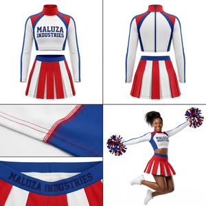 Conjuntos de Uniformes de Porristas con Brillo Metálico, Ropa de Actuación con Brillo Elegante, Colores Personalizados para Equipos, Spandex/Poliéster con Transferencia Térmica Frontal - Product Image 5