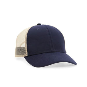 Navy Blue 6-Panel Trucker <b>Cap</b> With Mesh Back Adjustable Fit Unisex Casual Style Spring Summer Wear - Product Image 1