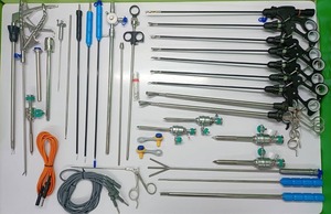 Manual Stainless Steel <b>Laparoscopic</b> Needle Holder Forceps Surgical <b>Instrument</b> Set - Product Image 3