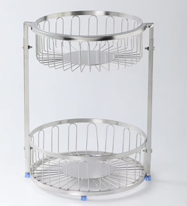 OEM/ODM Vietnam 304 Stainless Steel Double Layer Kitchen Fruit <b>Vegetable</b> Bread Storage Basket Rack Organizer - Product Image 4