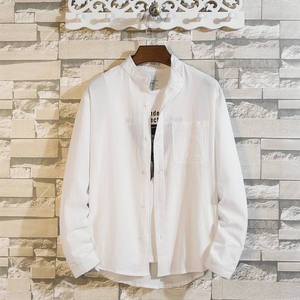 <b>Summer</b> Breathable Knitted <b>Linen</b> Cotton Satin Casual Anti-Wrinkle Plain Dyed Full Sleeve Men's <b>Shirt</b> - Product Image 6