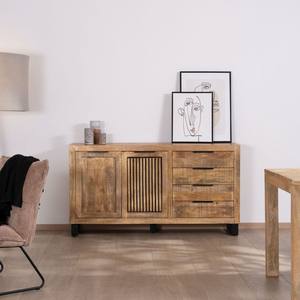 Vandana Autumn Flow Mango wood <b>sideboard</b> with reversible black striated decoration Manoha - Product Image 2