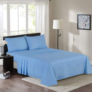 High Solid Blue <b>Comforter</b> <b>Set</b> Ultra Soft Breathable Linen 400TC Fitted Durable Easy Care Eco-Friendly Home Guest Room Hotel Use - Product Image 6