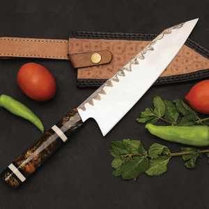 Couteau de chef Burraq personnalisé fait main en acier carbone, lame de 8 pouces, épaisseur de 3,0 mm, manche en bois, NOUVEAU, cadeau - Product Image 6
