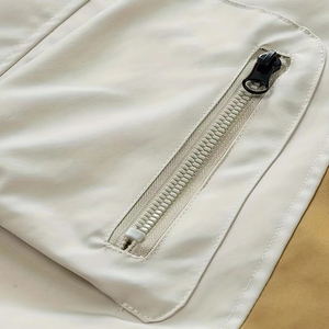 Branded Front Logo Canvas Vintage Men's Hooded Lightweight Full Zip Puffer <b>Jacket</b> in <b>Pink</b> Silver <b>Waterproof</b> Breathable Quick Dry - Product Image 5