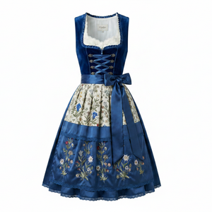 Robe Dirndl de haute qualité pour femmes, tissu respirant, broderie allemande, longueur genou, sans manches, coupe confortable, robe Dirndl pour femmes - Product Image 1