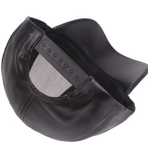 Gorras de Moda de Color Sólido para Otoño e Invierno, Gorra de Cuero con Visera Plana, Gorras de Béisbol de Cuero PU - Product Image 5