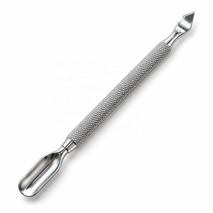 Pousse-cuticules double extrémité MJW, ciseaux à ongles biseautés, nettoyeur d'ongles en acier inoxydable, manche antidérapant moleté, outils de manucure et pédicure - Product Image 3