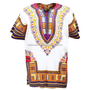 Camisas de verano Colorido África Ropa étnica Dashiki Kaftan Conjuntos de hombres Fabuloso Dashiki Camisas Mayorista - Product Image 6