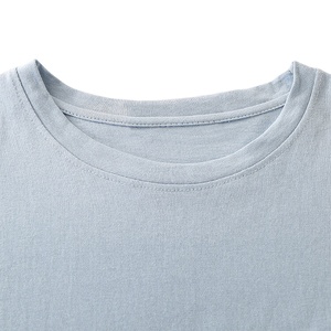 Mens Solid Color <b>Chest</b> Pocket Breathable Loose O-Neck Knitted T-Shirts Drop Shoulder Custom Printed 100% Cotton Eco-Friendly - Product Image 3