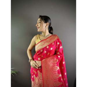 Sari de Seda Lichi Banarasi Vaishali - Bufandas y Chales Étnicos - Product Image 5