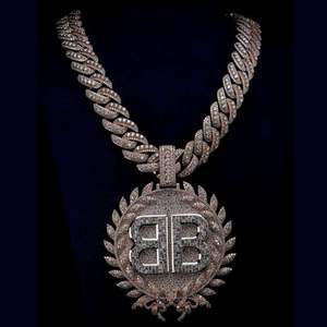 Custom <b>Iced</b> <b>Out</b> 925 Sterling Silver Hip Hop <b>Chain</b> Pendant with VVS Moissanite Diamond Rhodium Plated Charm Pendants with <b>chain</b> - Product Image 5