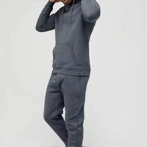 Custom Branded Logo High Quality Uk Size Blank 70% Cotton 30% <b>Polyester</b> <b>Hoodie</b> and Sweat Pant Jogger Set Mens Slim Fit Tracksuit - Product Image 5