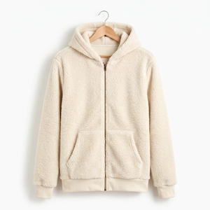 Sudadera con Capucha Casual para Hombre, Invierno, Talla Grande, Forro Polar Sherpa, Interior Cálido, OEM ODM, Venta al Por Mayor de Fábrica | Frontal Personalizado |   MOQ bajo - Product Image 4
